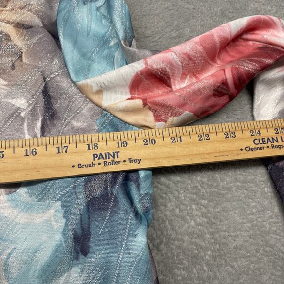 Alfred Dunner Jacket Womens 10 Petite Pink Blue Floral Zip Shiny Lightweight - Picture 7 of 10